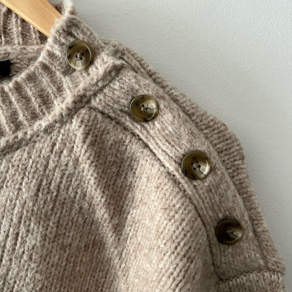 J. Crew Button-Shoulder Crewneck Sweater - Picture 2 of 5